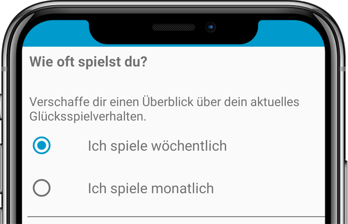 Grafische Darstellung eines Screenshots der PlayOff-App auf einem Smartphone