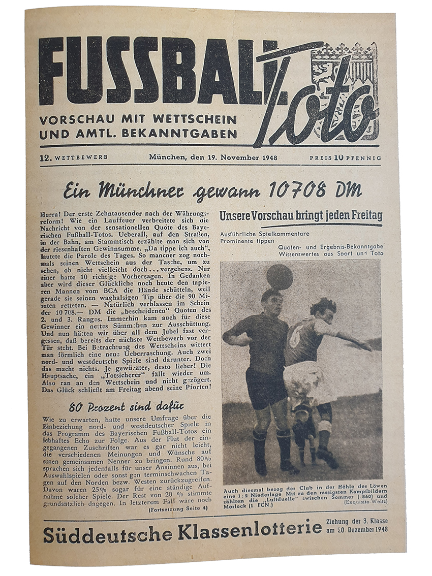 TOTO-Heft vom 19. November 1948