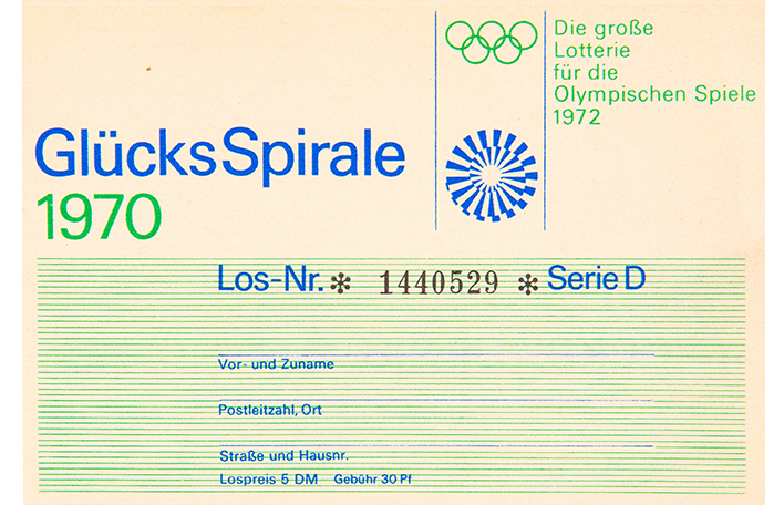 Ein Los der GlücksSpirale aus dem ersten Jahr dieser Soziallotterie