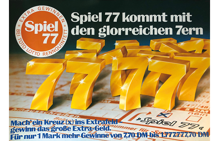 Ein historisches Werbemotiv von Spiel 77